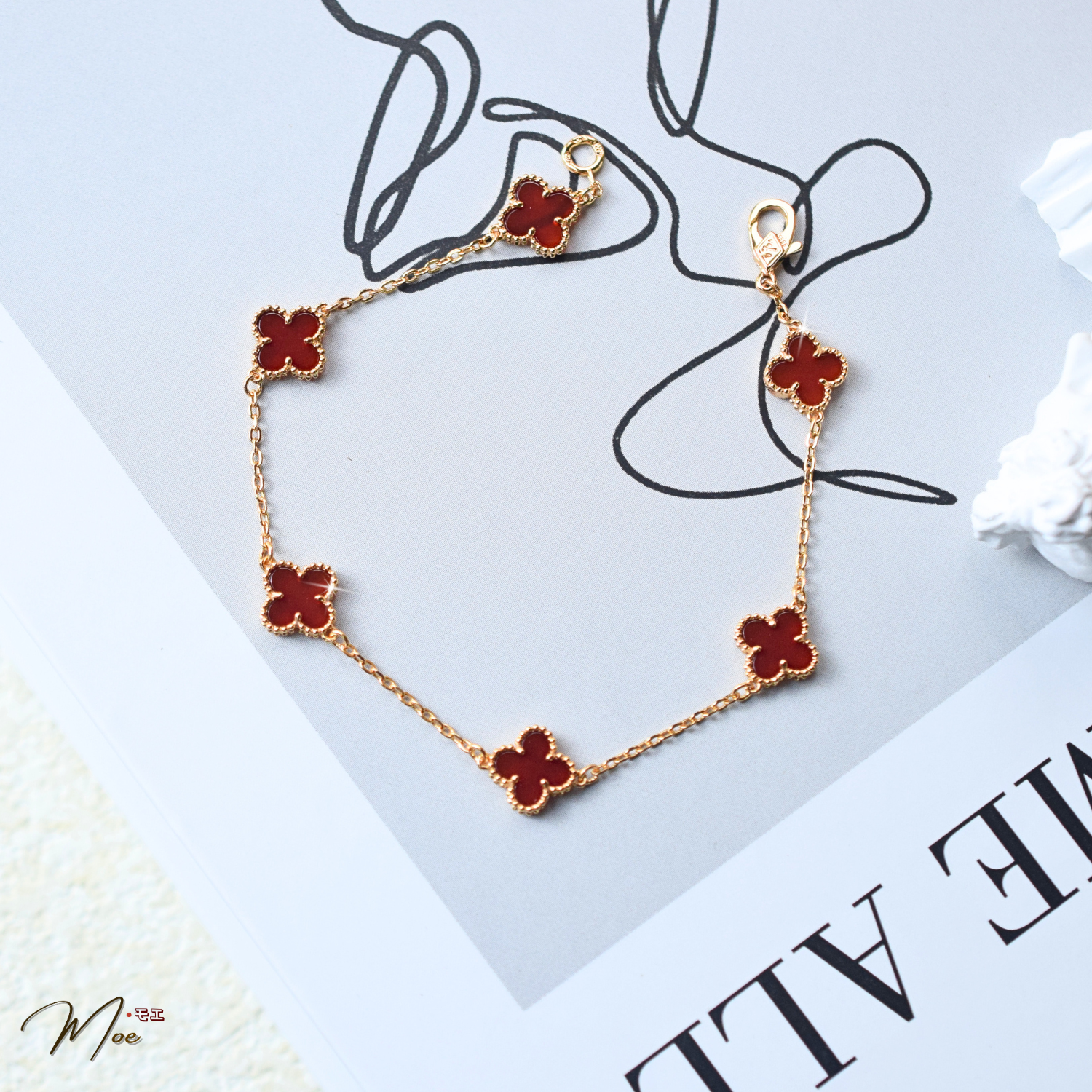 VT9 - VCA Lắc 6 lá đỏ 9mm xi vàng hồng