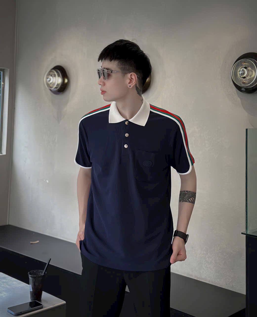 POLO GC Cotton Jersey Viền Tay - Khuy Vàng_thumbnail_6