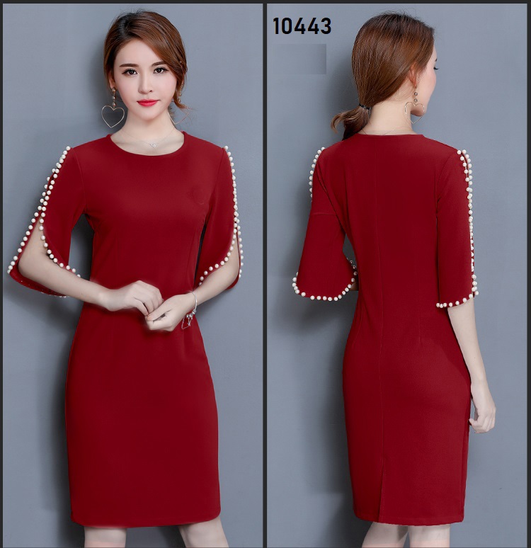 10443-Đầm body tay kết  hạt ( thun nhật , khóa sau)_thumbnail_2