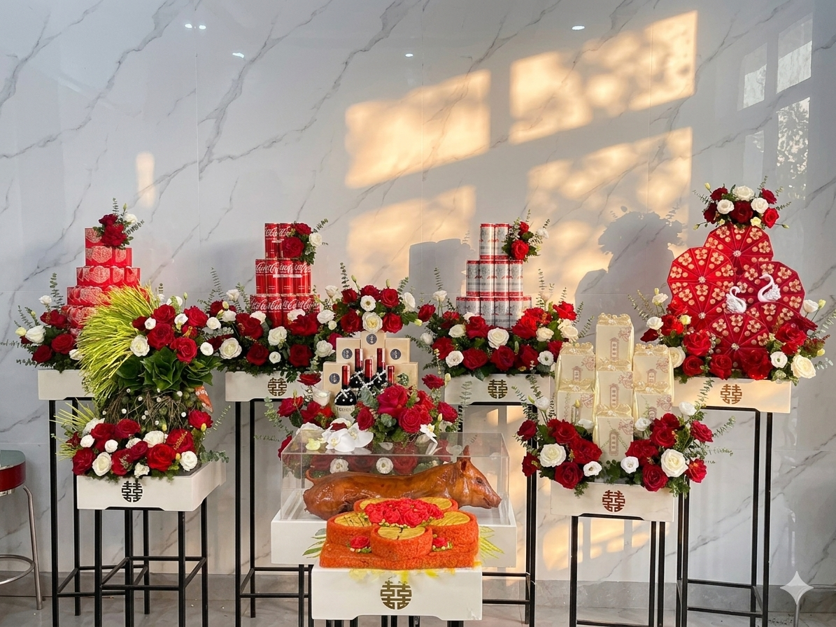 Mẫu Tráp Cưới Hỏi 9 Lễ (mẫu 3)