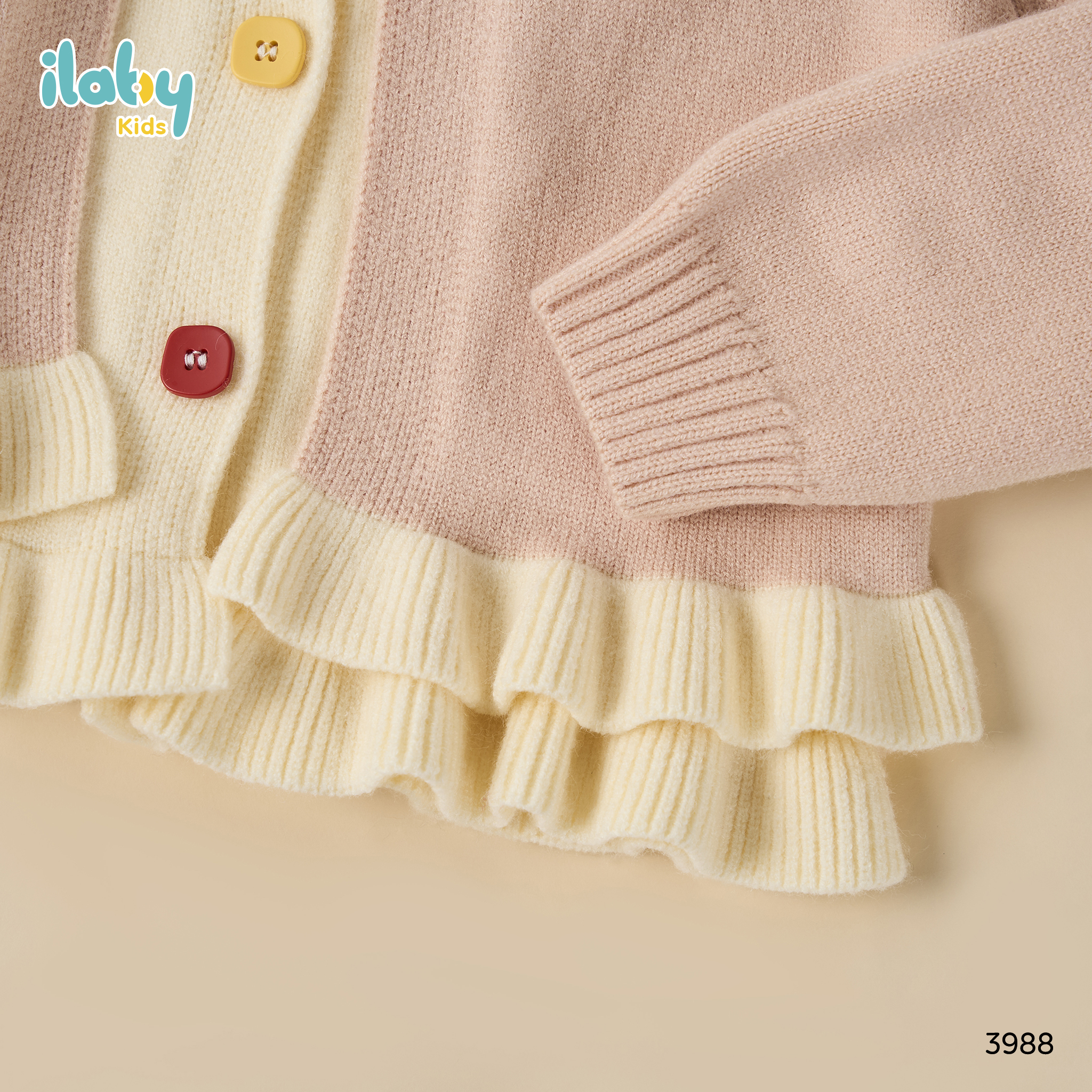 Áo khóa len bèo gấu xinh xắn