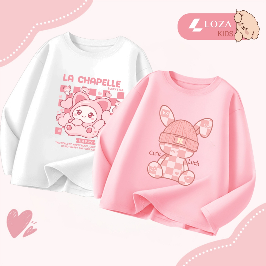 Áo thun dài tay bé gái in hình dễ thương Kuromi - Loza Kids  KT008