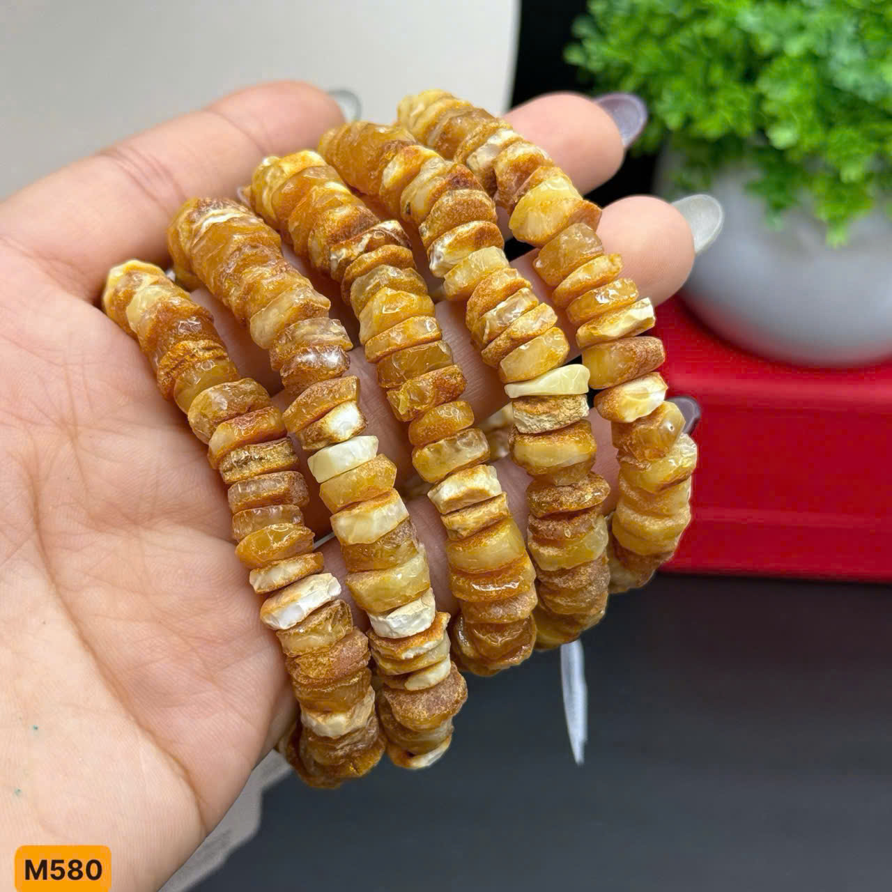 Lắc Tay Hổ Phách Thô Bánh Xe - M580_thumbnail_2