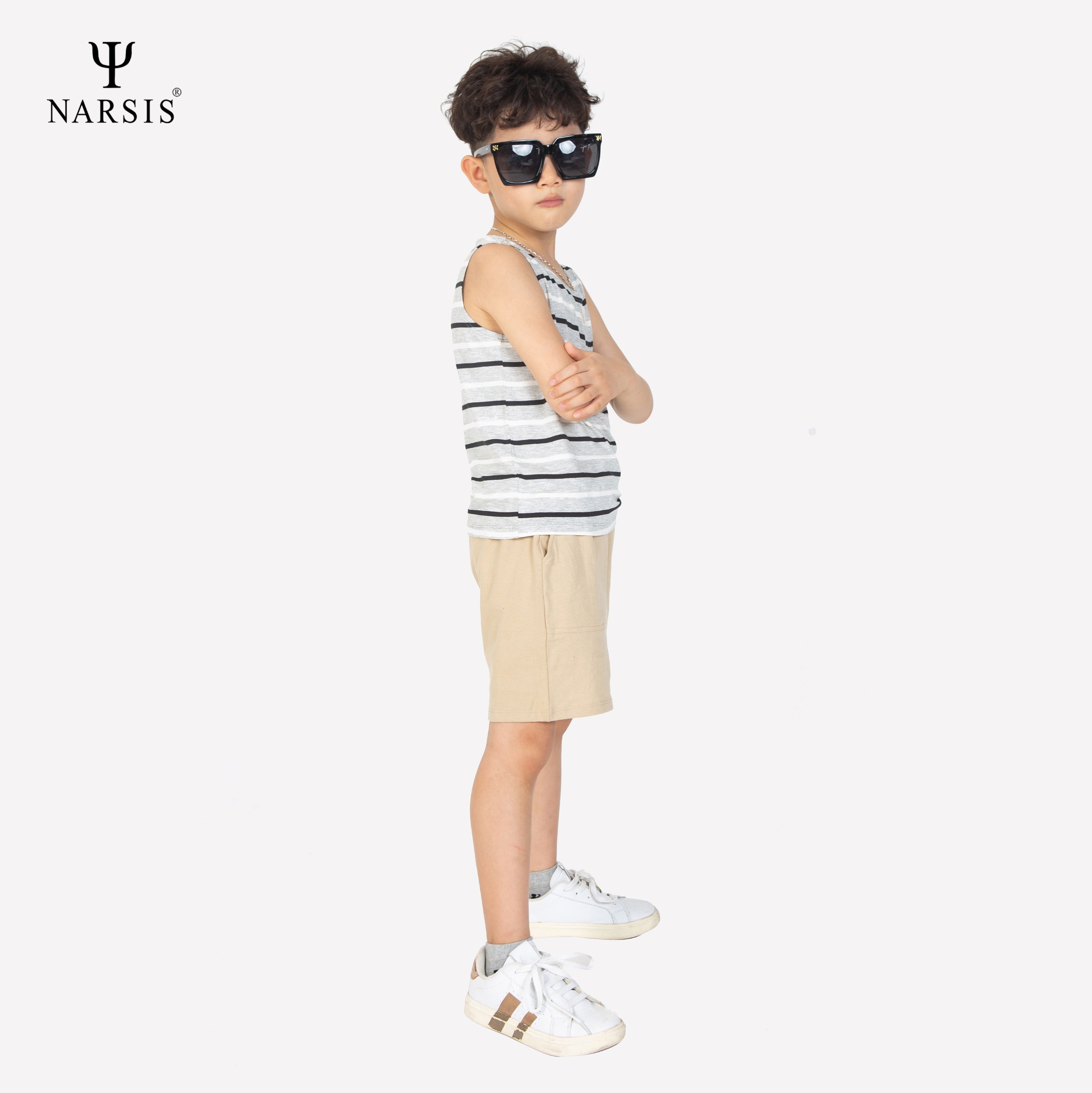 ÁO HÈ BÉ TRAI KD0008 NARSIS CHẤT LIỆU THOÁNG MÁT, DỄ CHỊU, THOẢI MÁI CẢ NGÀY, DỄ VẬN ĐỘNG_thumbnail_0