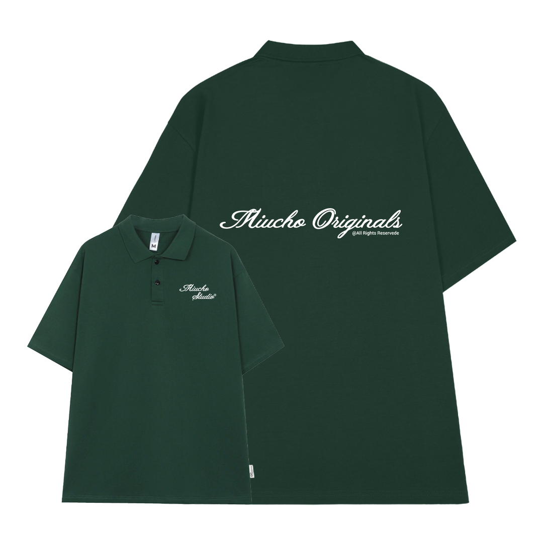 Áo polo unisex form oversize 2484 Miucho tay ngắn cổ trụ vải cotton thoáng mát cao cấp in typography_thumbnail_11