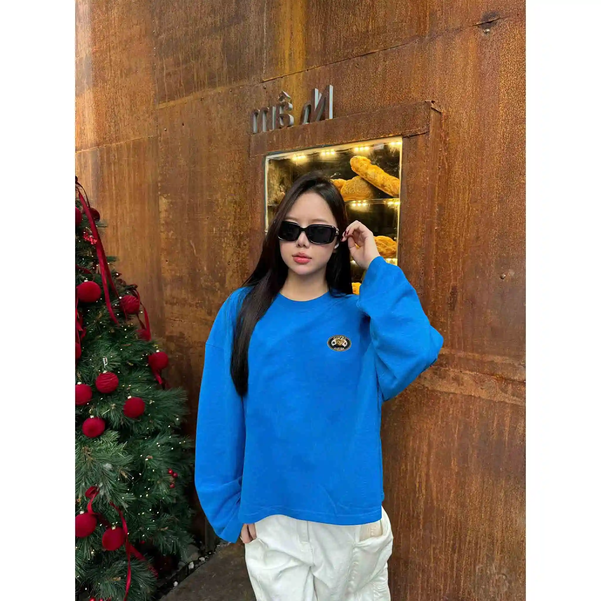 Áo thun boxy nữ Miucho cotton thoáng mát tay dài cổ tròn hình nhỏ basic in mix 2705_thumbnail_5