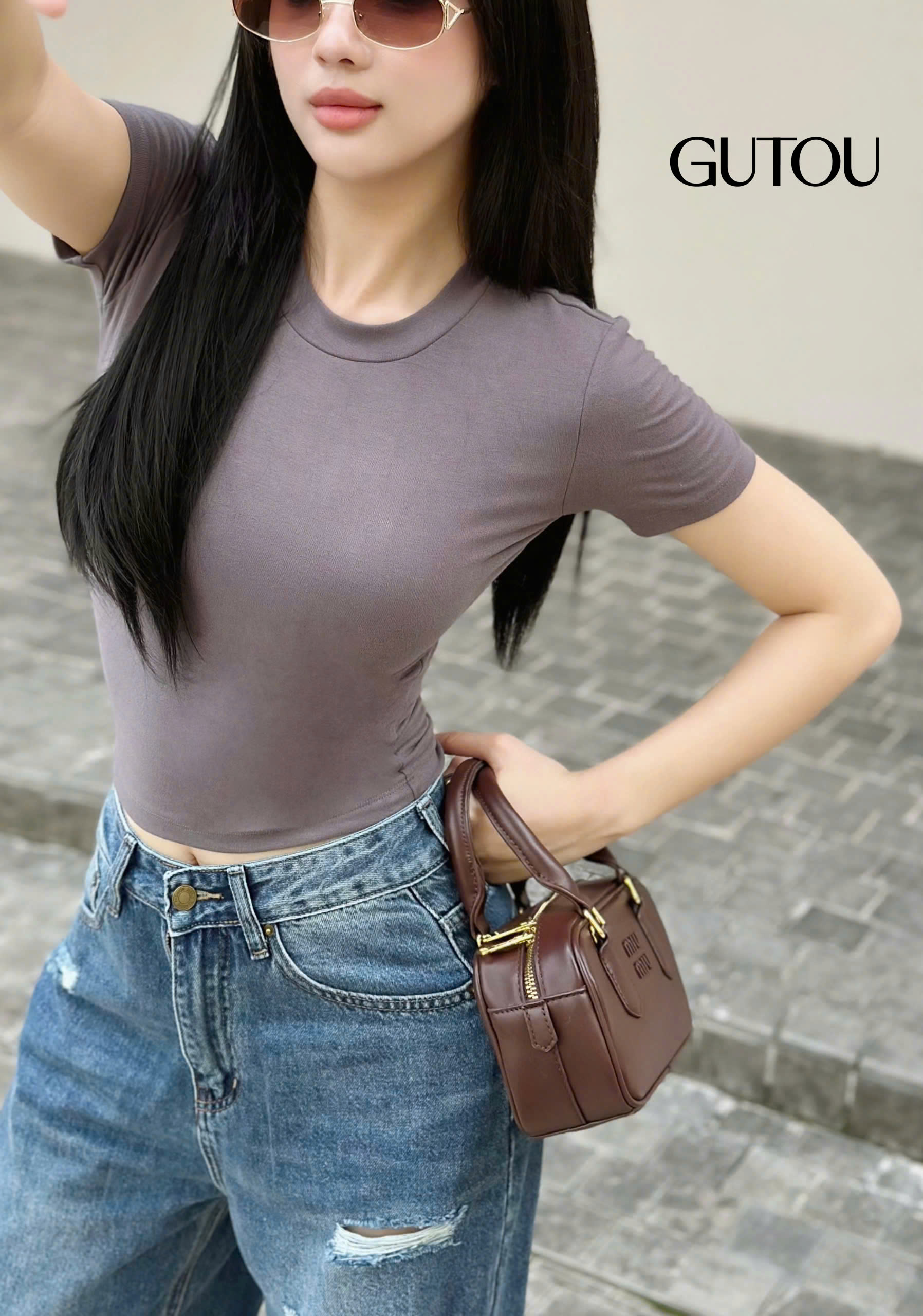 [ GUTOU ] Quần Jean Wash Rách Phong Cách Streetwear_thumbnail_5