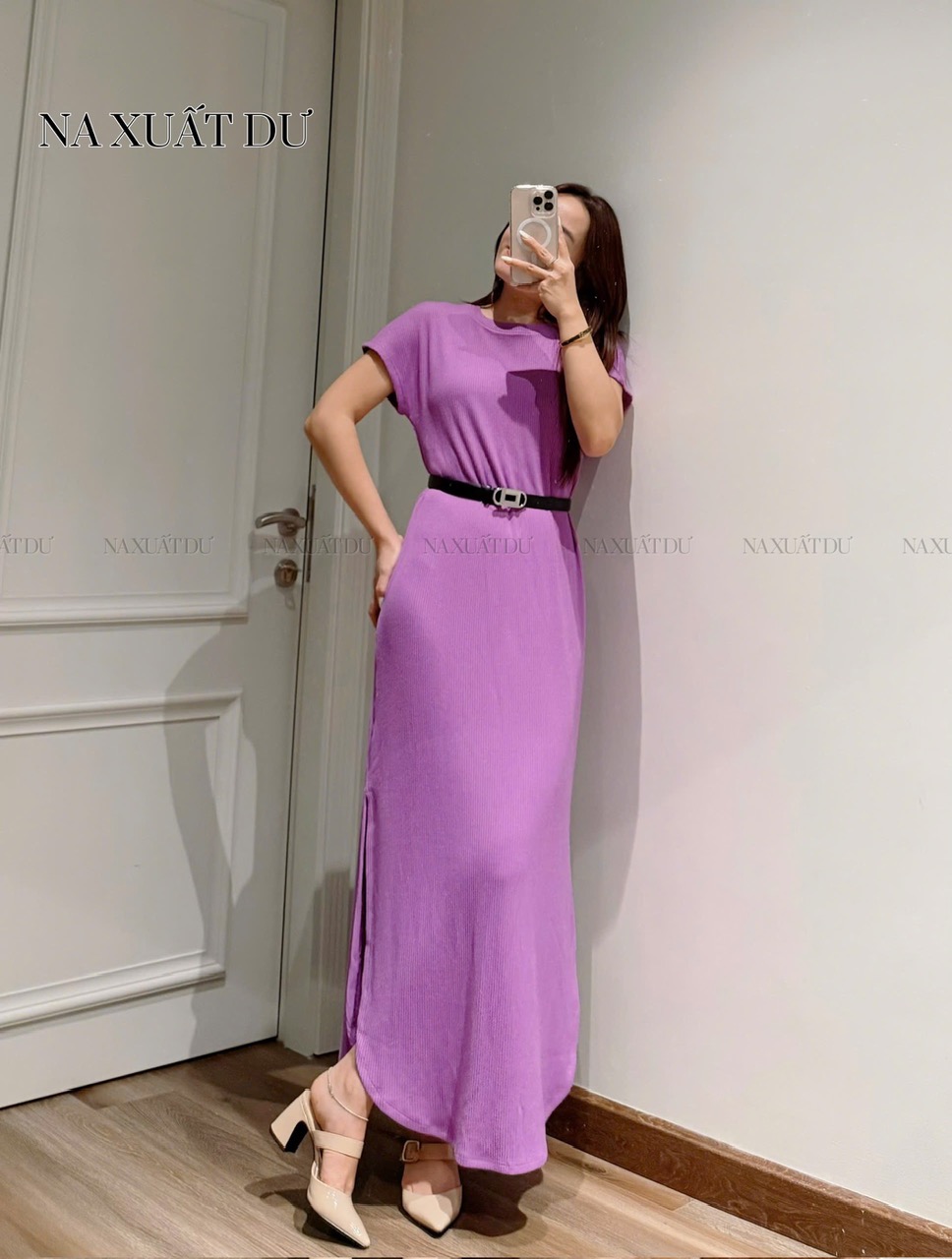 Đầm dài suông xẻ tà nữ 