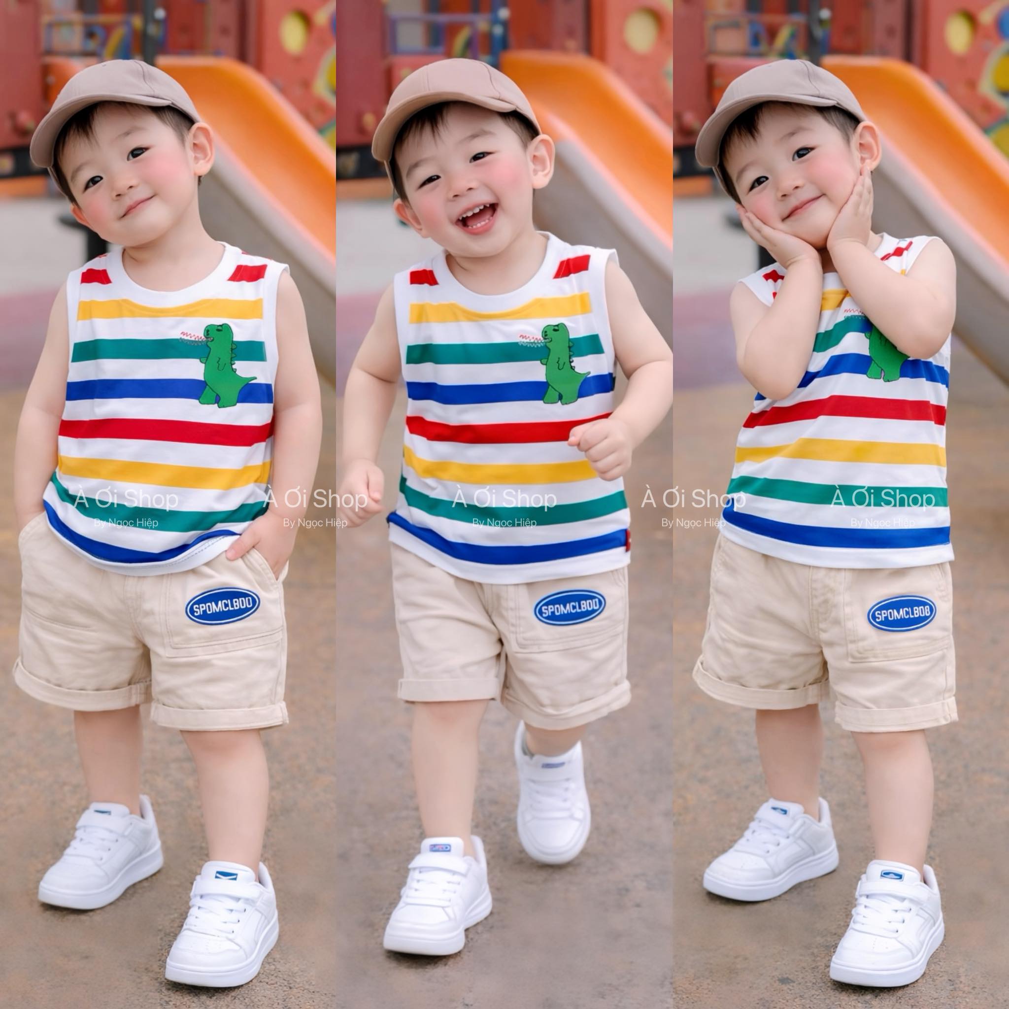 E30 BỘ BA LỖ KHỦNG LONG SỌC NHIỀU MÀU- A201.598