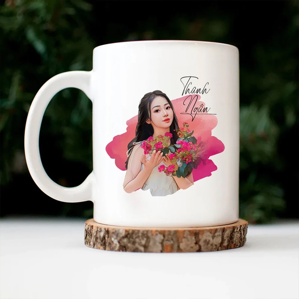 Cốc Sứ Trắng In Hình Theo Yêu Cầu