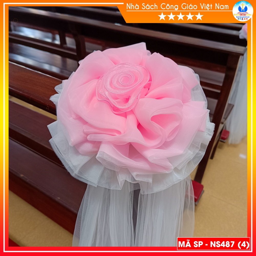 Set 10 Nơ hoa cài đầu ghế nhà thờ - Trang trí lễ cưới NS487 PV0191_thumbnail_2