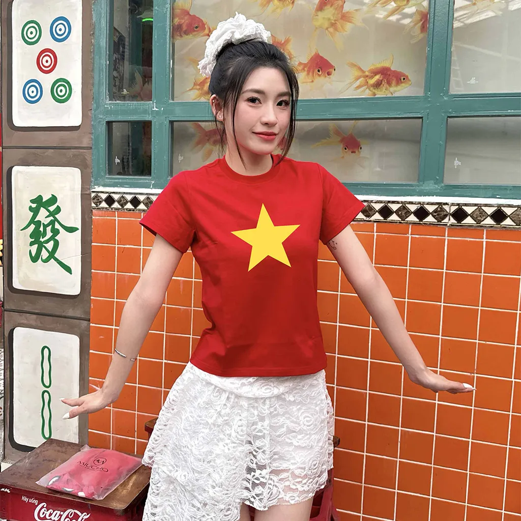 Áo baby tee Việt Nam cờ đỏ sao vàng ABD2462 Miucho vải cotton 4c thoáng mát cổ tròn in basic_thumbnail_5
