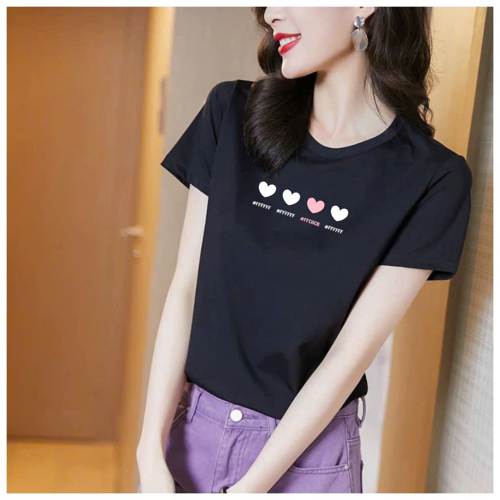 [Form Vừa] Áo thun nữ Loza hình tim nhiều màu chất liệu thun cotton mềm mịn -Áo phông mùa hè mã VT8132_thumbnail_1