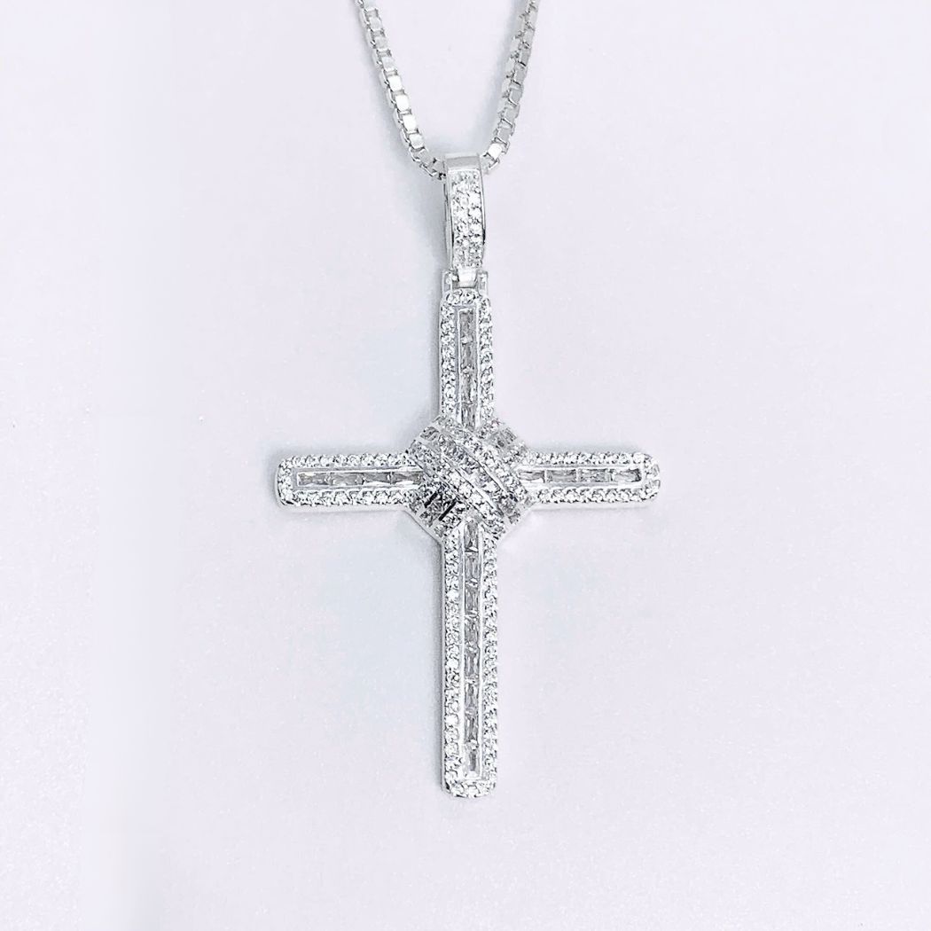 MN43 - Mặt dây chuyền nam thánh giá dáng vuông chữ X (2,5c)