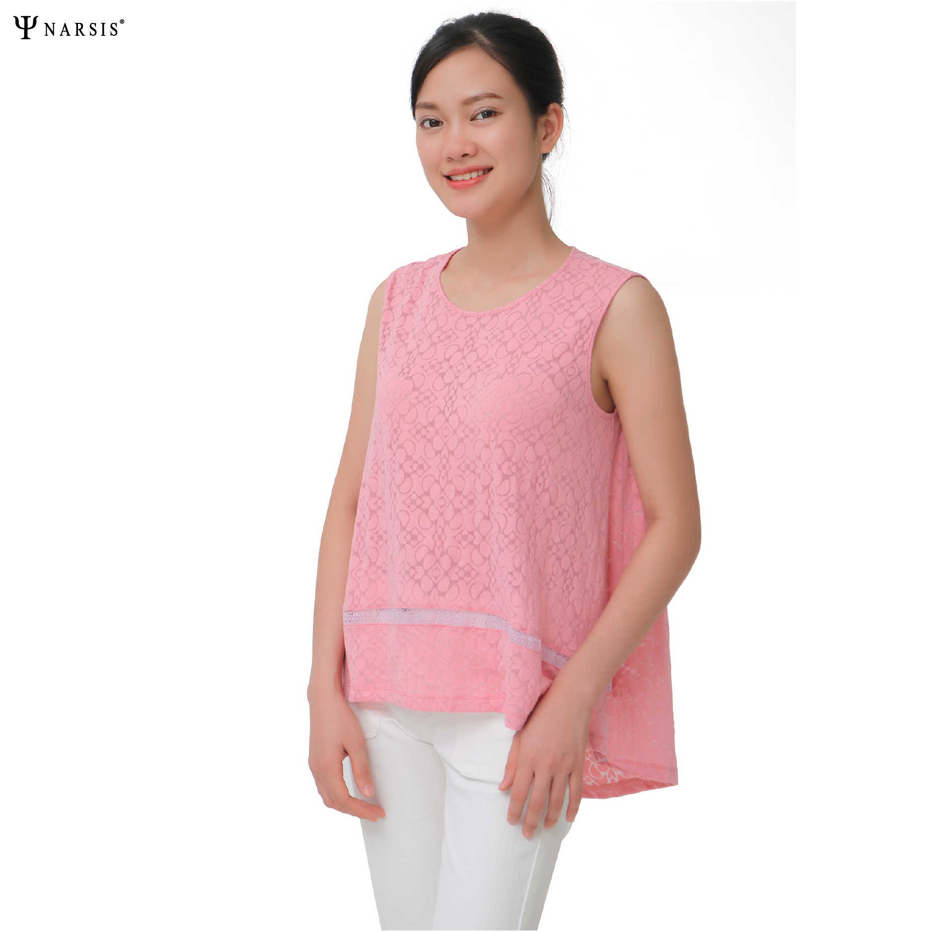 ÁO BA LỖ NỮ - HỒNG L9051 NARSIS CHẤT LIỆU THOÁNG MÁT, DỄ CHỊU, THOẢI MÁI CẢ NGÀY, DỄ VẬN ĐỘNG_thumbnail_3