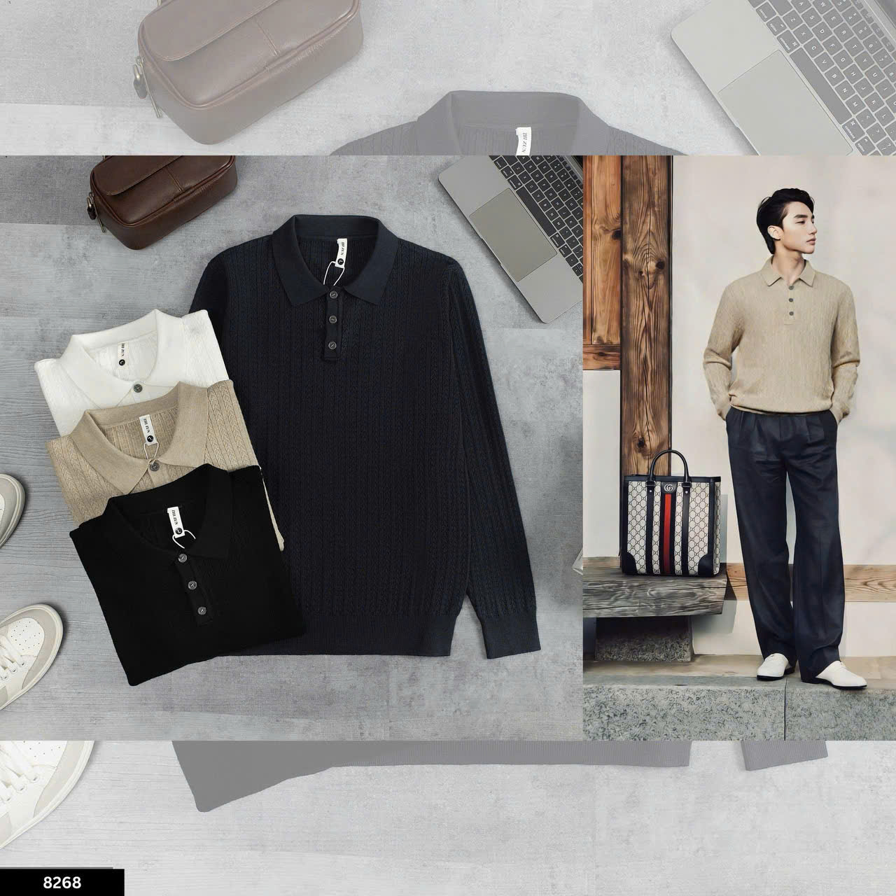Áo Len Polo Nam Dệt Gân Cao Cấp_thumbnail_12