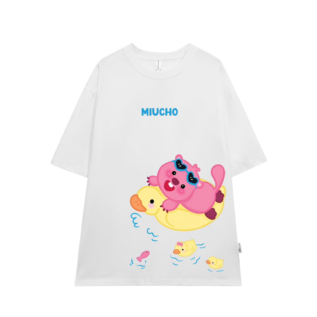 Áo thun Loopy Hải Ly local brand form rộng ATD675 Miucho cotton cổ tròn in mix_thumbnail_0