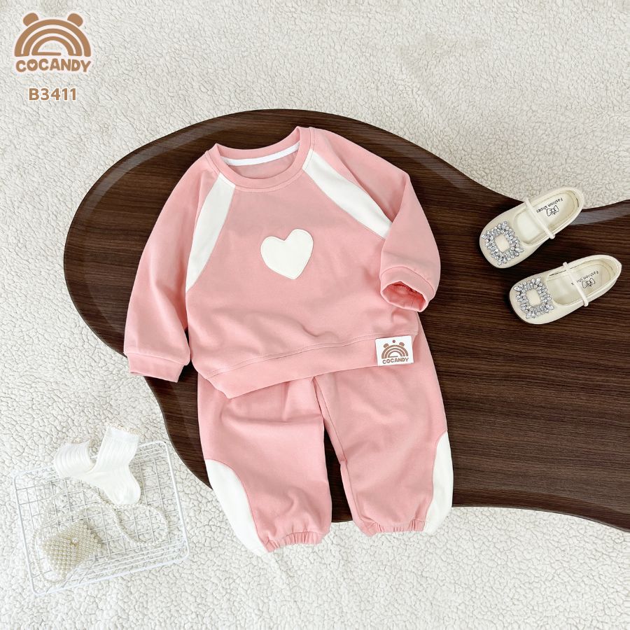 Bộ dài HỒNG ngực trái tim BE