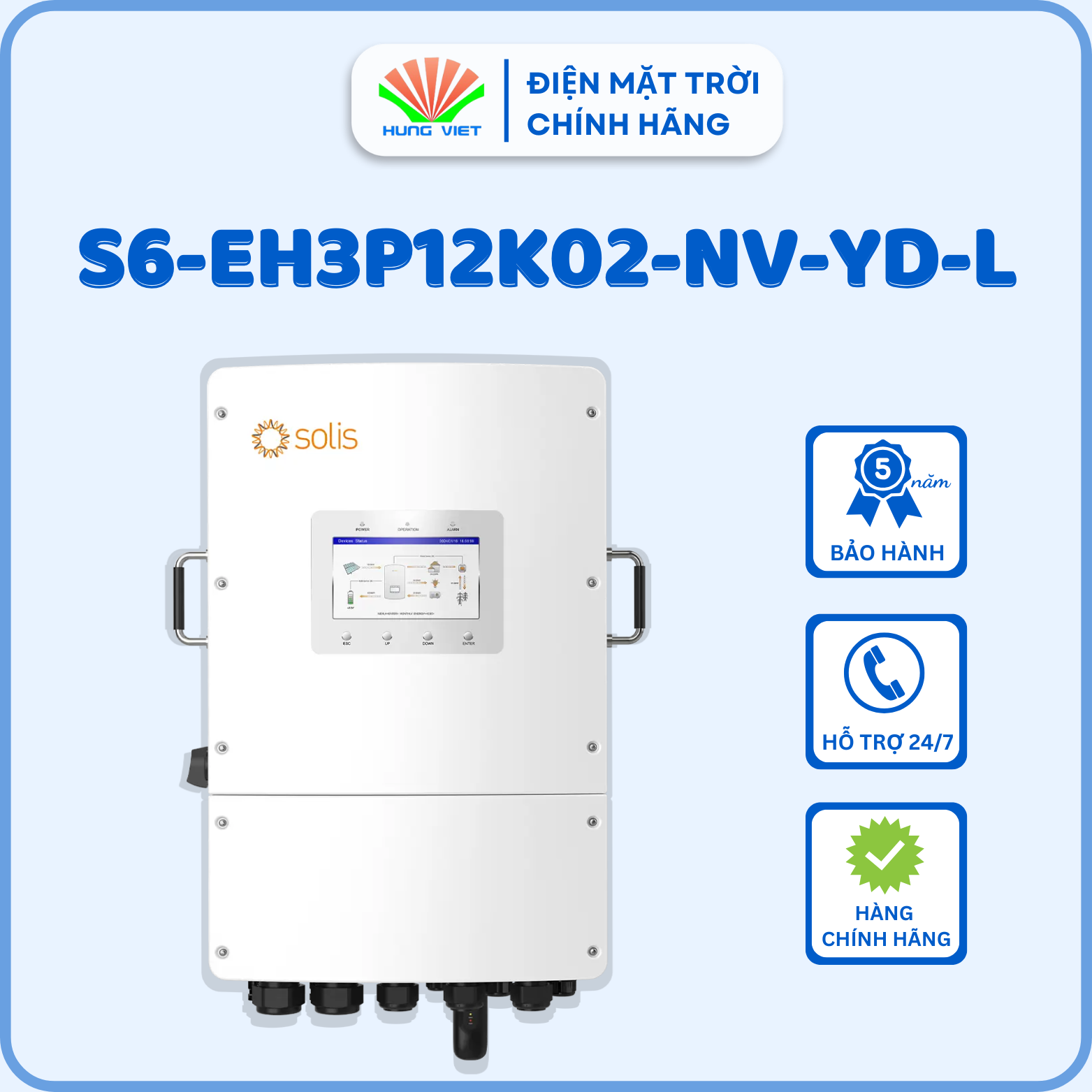 Inverter hybrid Solis S6-EH3P12K02-NV-YD-L