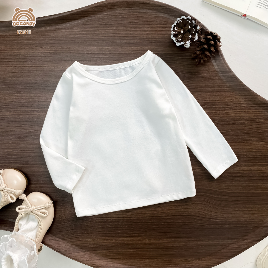 Áo dài TRẮNG basic cổ tròn