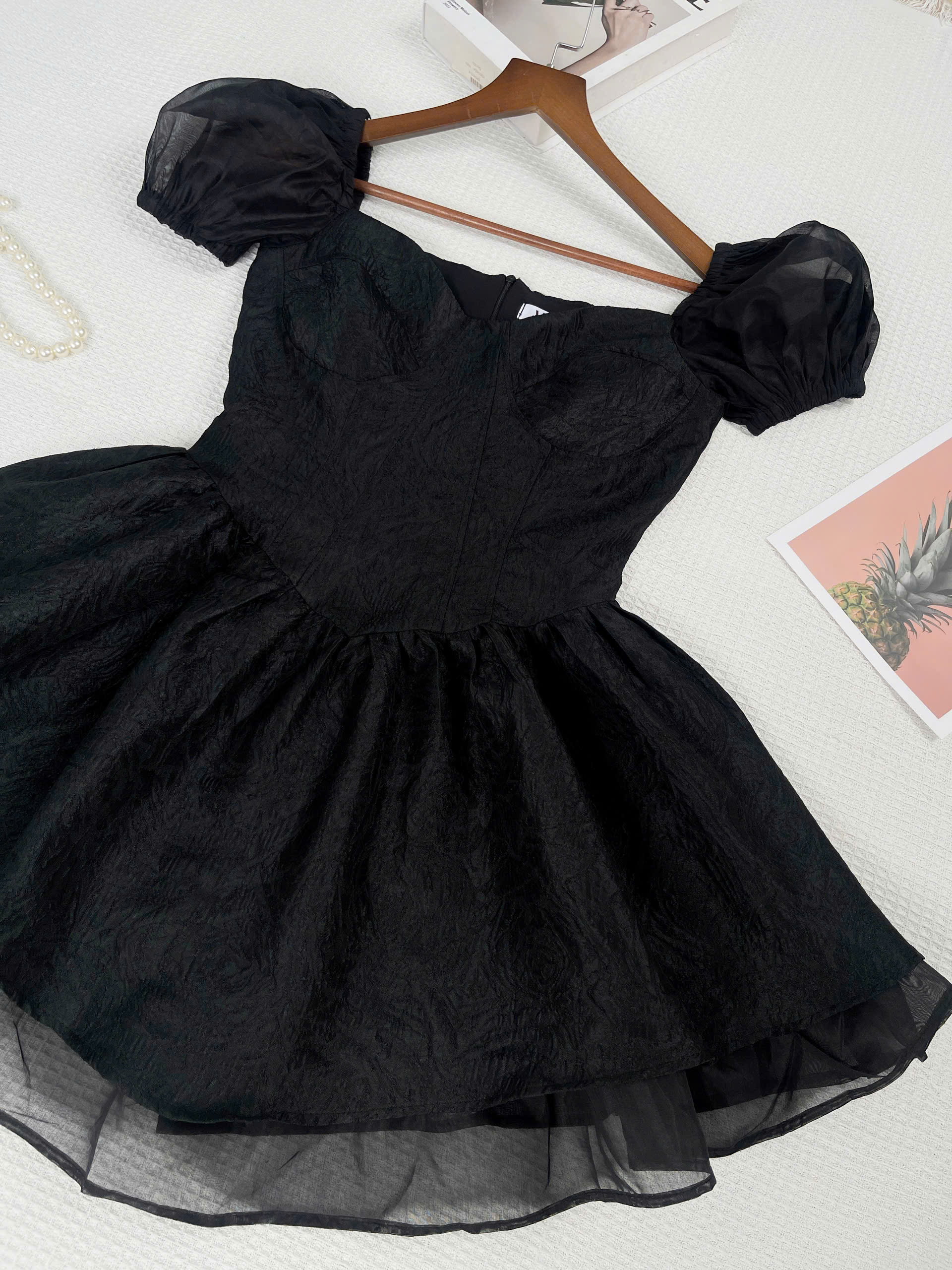 Đầm gấm tatpta phối tay phồng bigsize DA167 dành cho nàng béo mập từ 55-95kg_thumbnail_5