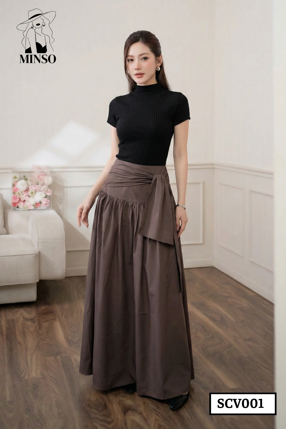 Chân váy dài dáng suông ống rộng SCV001