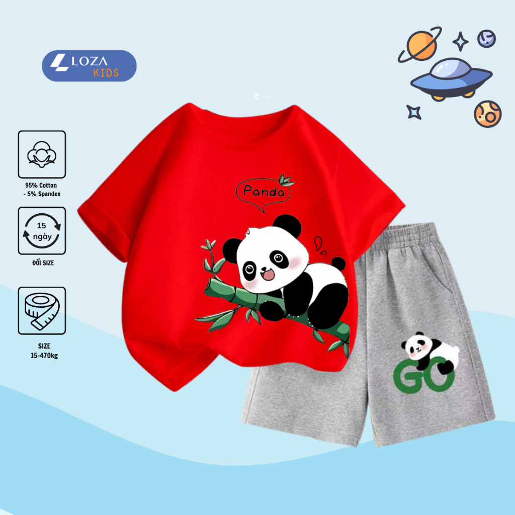 Bộ đồ bé trai in hình Gấu Panda -  Loza Kids SB233_thumbnail_10