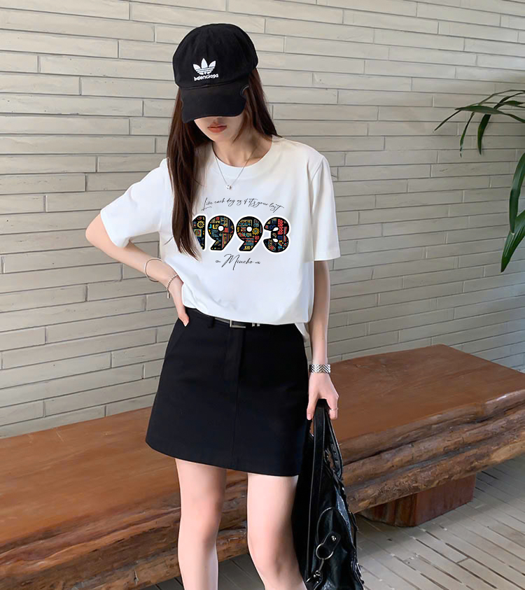 Áo thun nữ in năm sinh 1993 form vừa regular vải cotton 4c thoáng mát ARD1780 Miucho Chic in mix_thumbnail_4