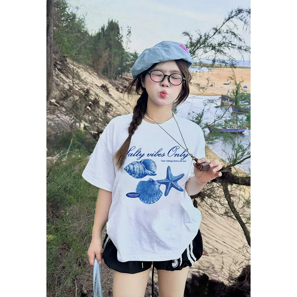 Áo thun boxy unisex sao biển mùa hè Miucho 3381_thumbnail_5