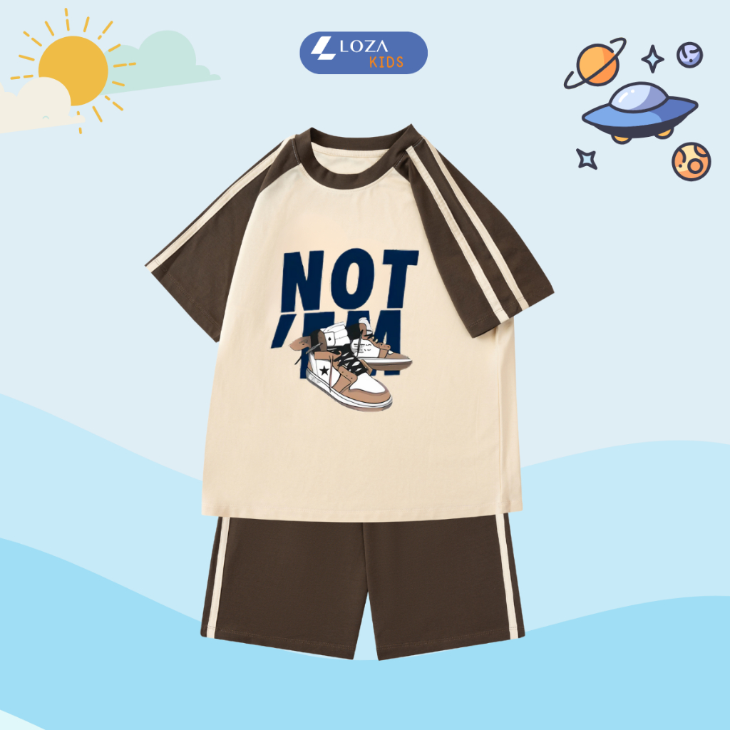 Đồ bộ cho bé màu be phối nâu nhiều hình - Loza Kids BF001_thumbnail_3