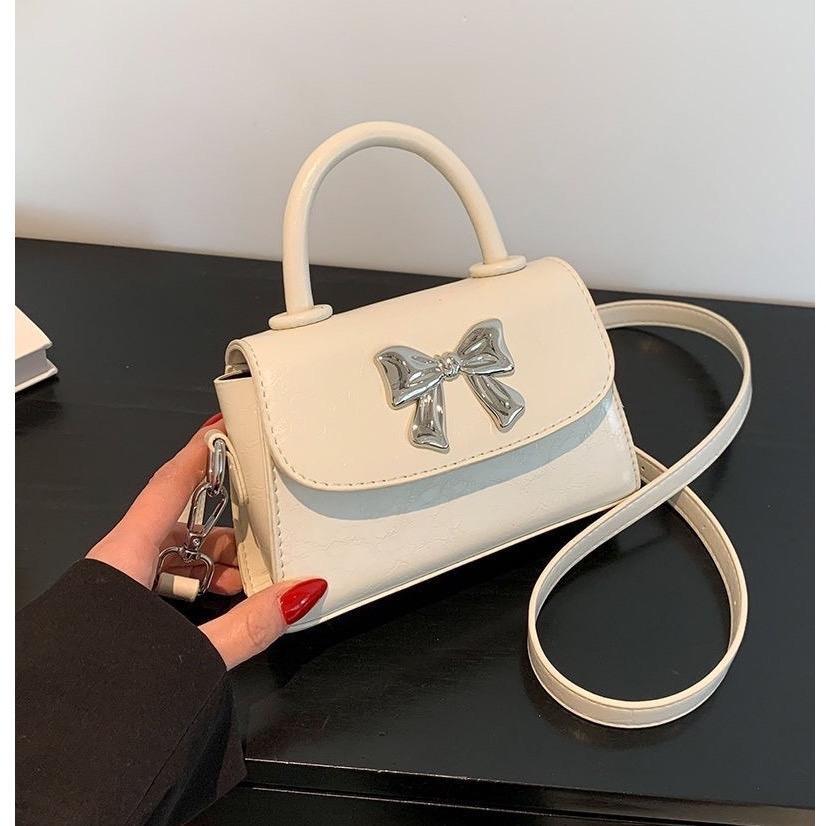 Túi Xách Nữ Cầm Tay Nơ Xinh Dạ Pu Trơn Đeo Chéo Đeo Vai Phong Cách Hàn Xinh Xắn Bag Kem Da  CUN361_thumbnail_2