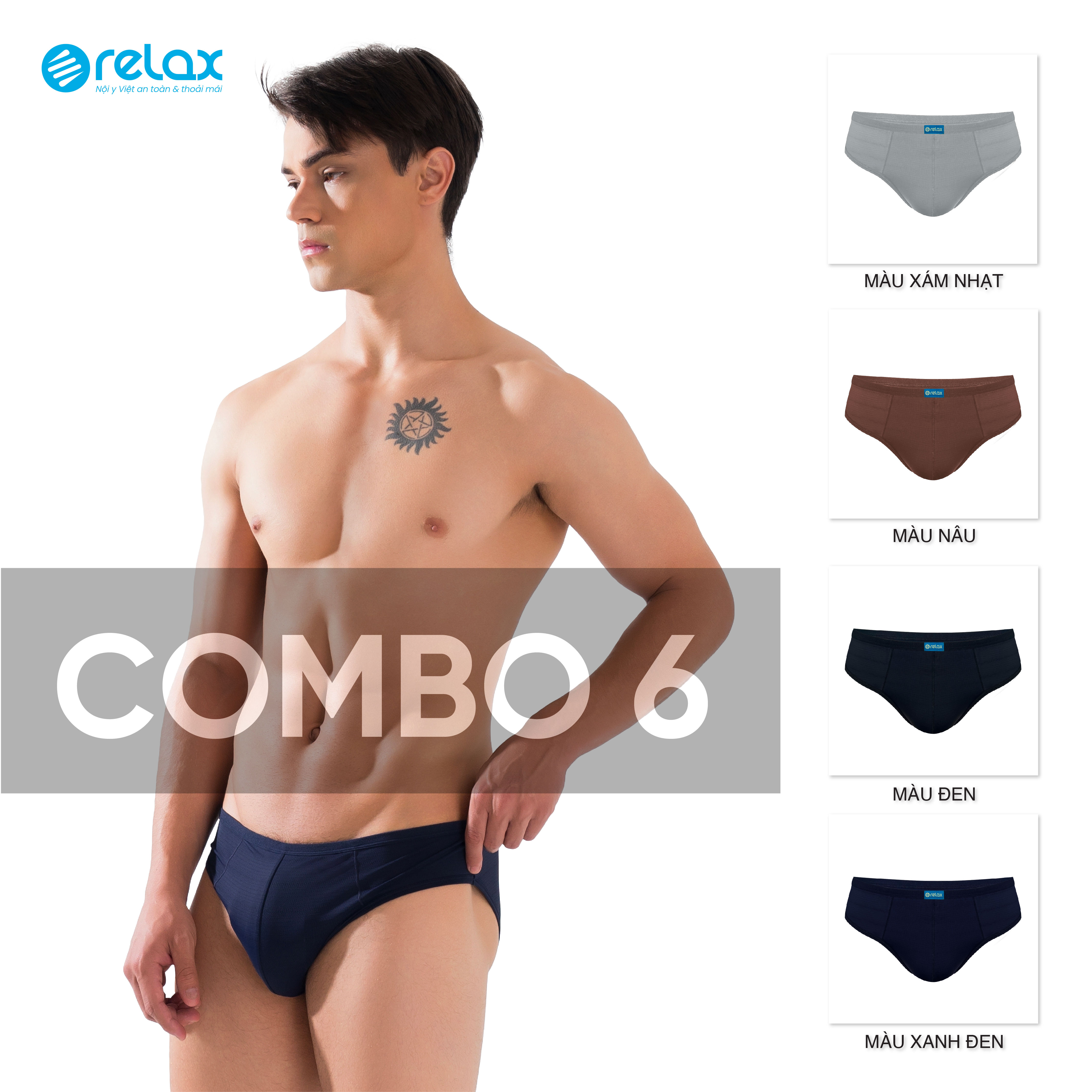 RLTK078 - COMBO 6 QUẦN LÓT NAM RELAX
