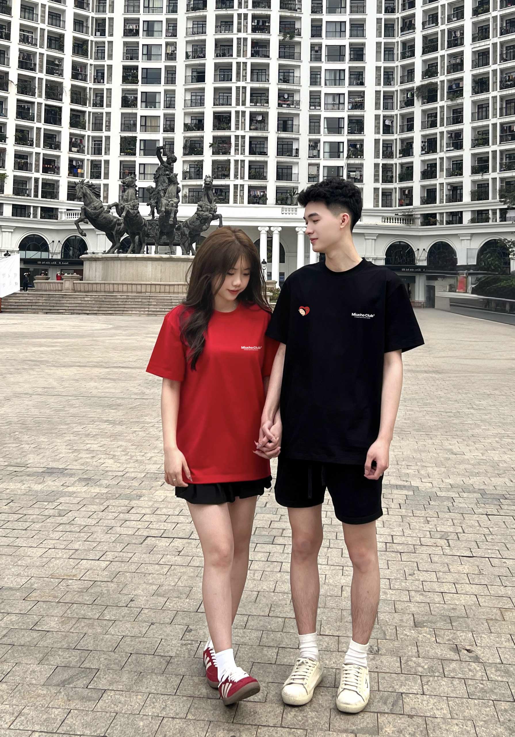 Áo phông đôi nam nữ form rộng 1955 Miucho Club cổ tròn vải cotton 2c 250gsm dày dặn in typography_thumbnail_6