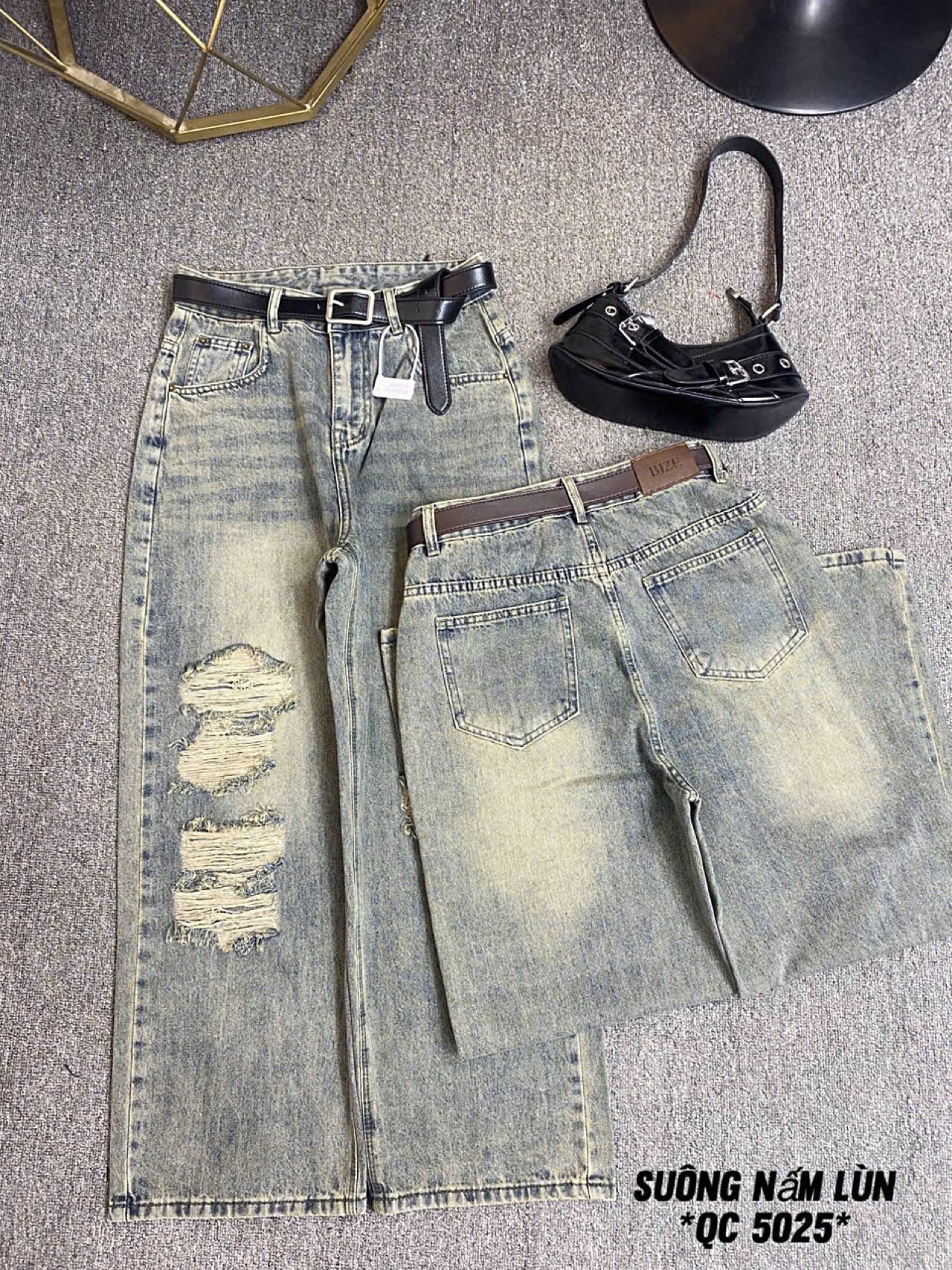 Quần suông rách 97cm dành cho nấm lùn bigsize QJ5025 dành cho nàng béo mập từ 55-90kg_thumbnail_5