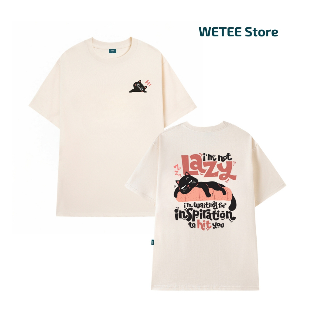 Áo thun unisex UX30-1141 LAZY hình mèo nằm dáng oversized local brand WETEE_thumbnail_3