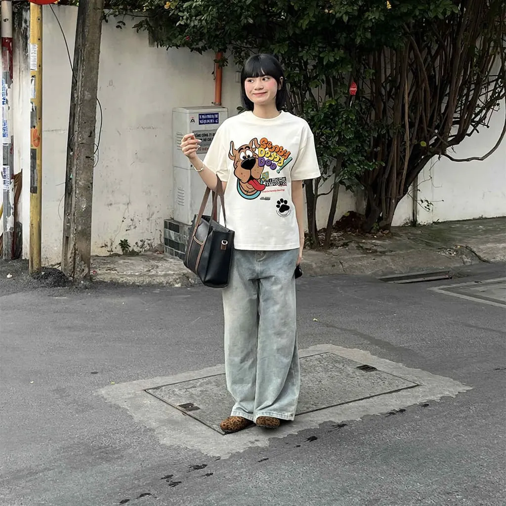 Áo thun boxy hoạt hình AXD2460 Miucho cổ tròn chất vải cotton 2 chiều cao cấp dày dặn in mix_thumbnail_4