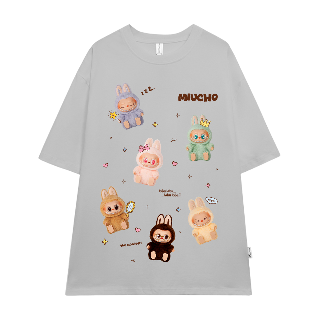 Áo thun labubu form rộng nhiều màu ATD1397 Miucho tay ngắn cổ tròn in mix_thumbnail_16