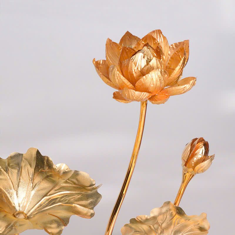 Hồ Hoa Sen mạ  Vàng 24K KT 33x15x36cm_thumbnail_2