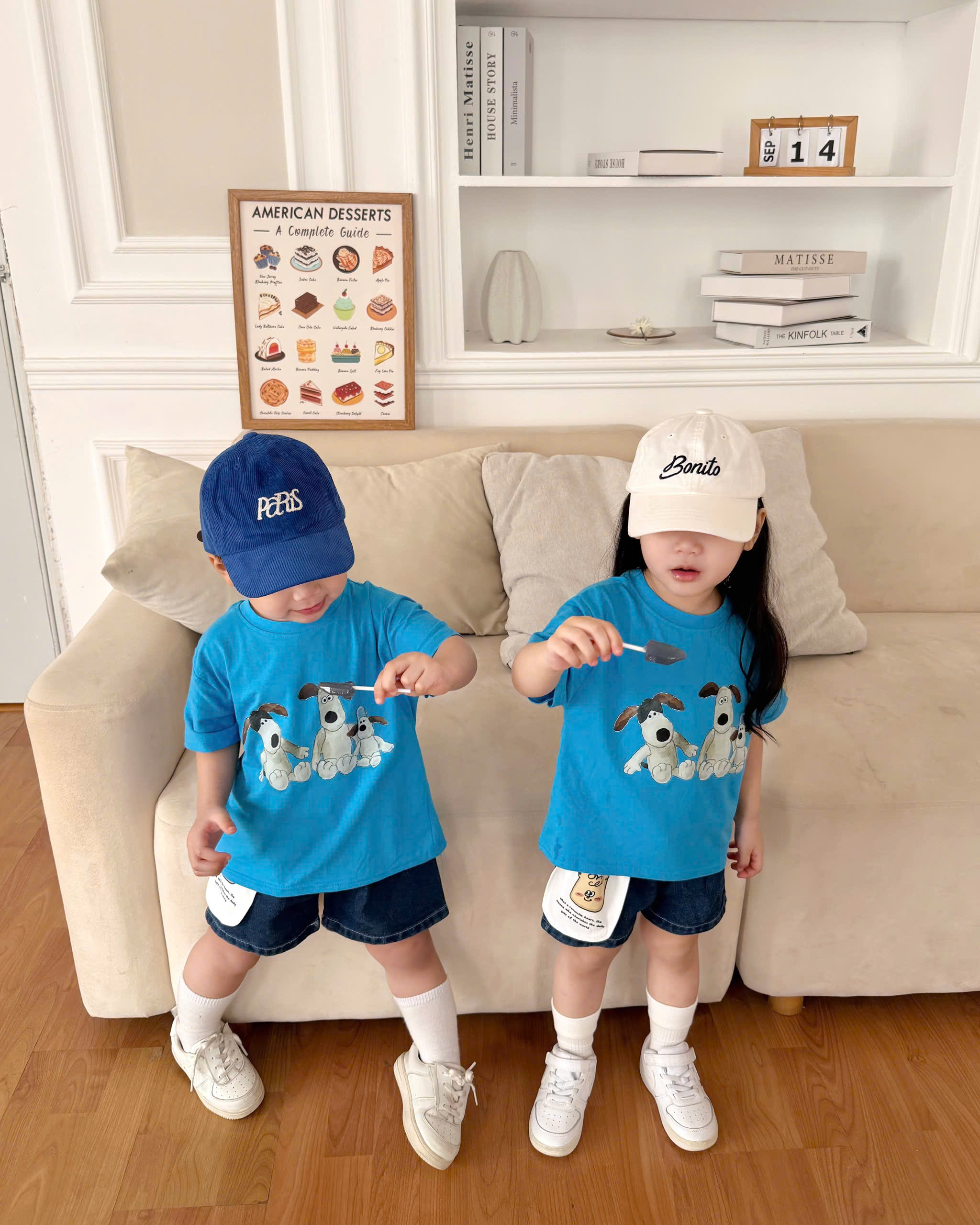 V66 BỘ CỘC QUẦN BÒ ÁO XANH 3 CHÚ CHÓ- A116.886