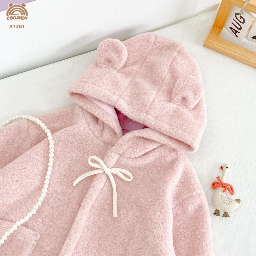 Áo khoác HỒNG 2 túi mũ tai gấu_thumbnail_3