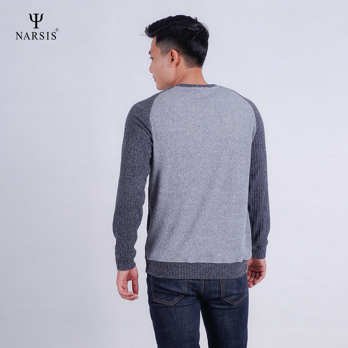 ÁO NAM THU ĐÔNG D7054 NARSIS VẢI LEN COTTON ẤM ÁP, THOÁNG MÁT, GIỮ ẤM TỐT, MỀM MẠI_thumbnail_1