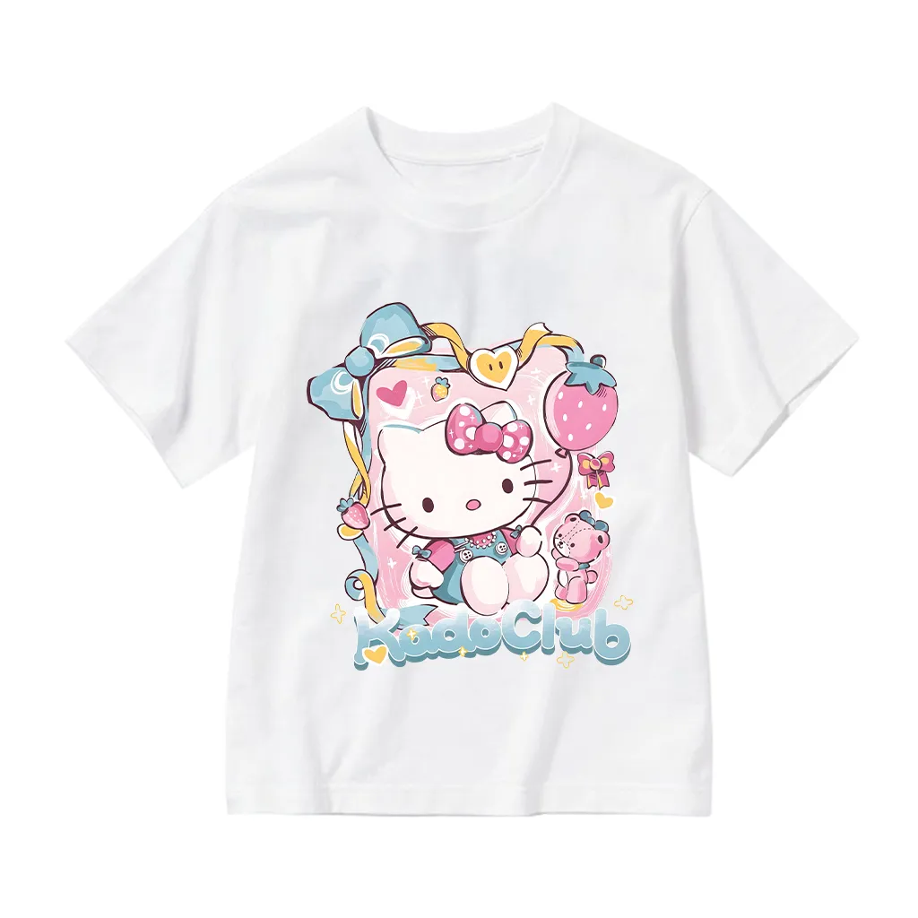 Áo thun bé gái Kado tay ngắn cổ tròn vải cotton thoáng mát dày dặn hình Kitty dễ thương 2871_thumbnail_0