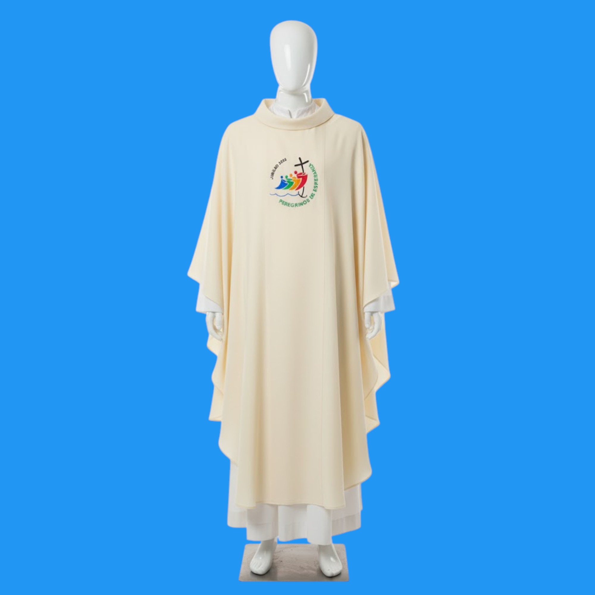 Áo lễ linh mục màu vàng kem thêu logo năm thánh - Quà tặng tân linh mục_thumbnail_1