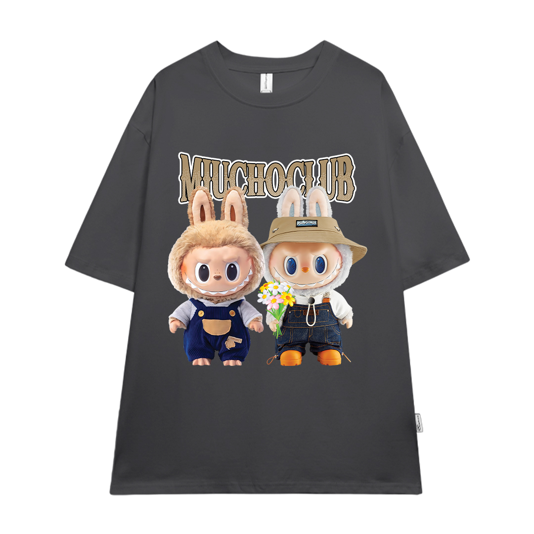 Áo phông labubu form rộng nhiều màu ATD1448 Miucho vải cotton cổ tròn in mix_thumbnail_18