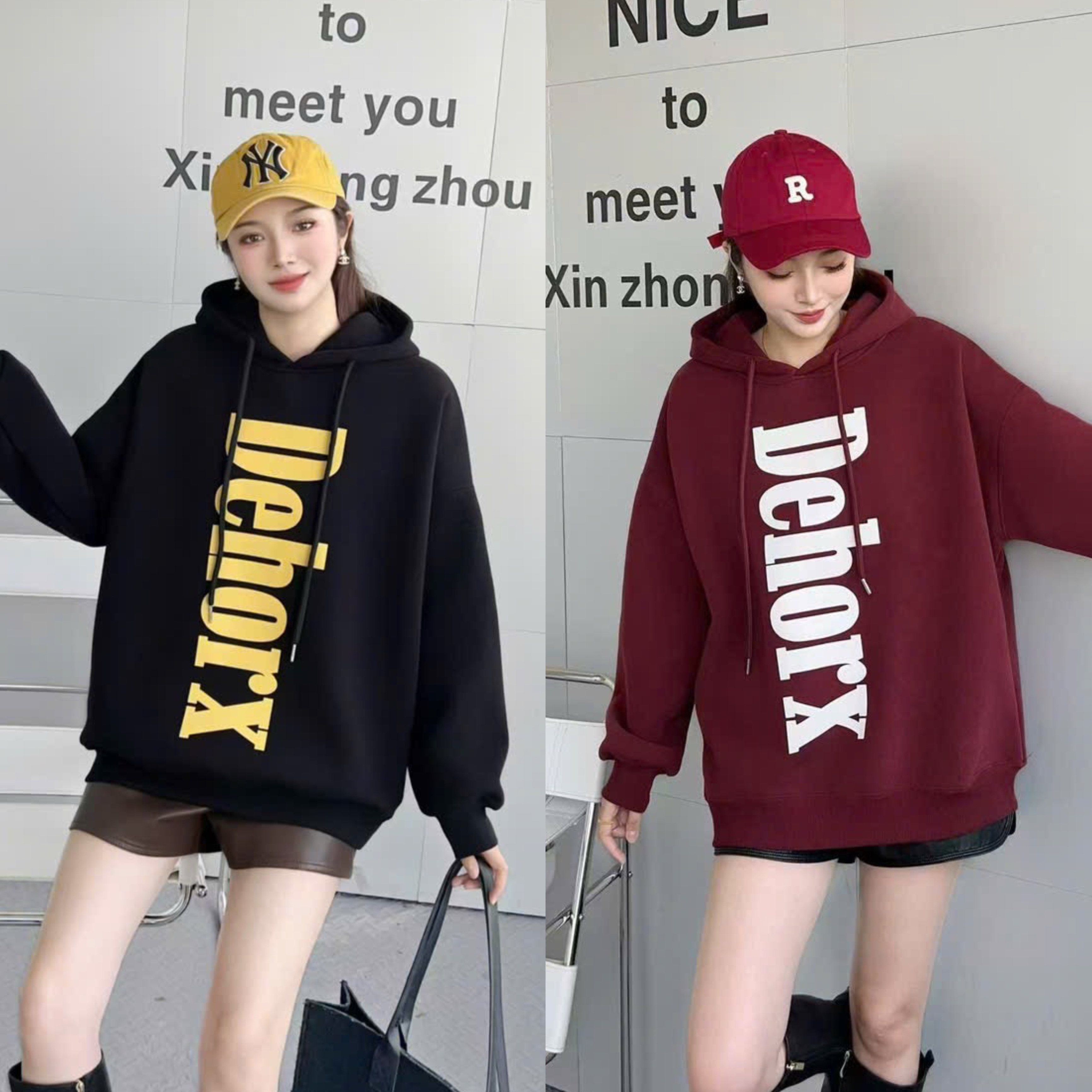 Áo nỉ mũ chữ - K84