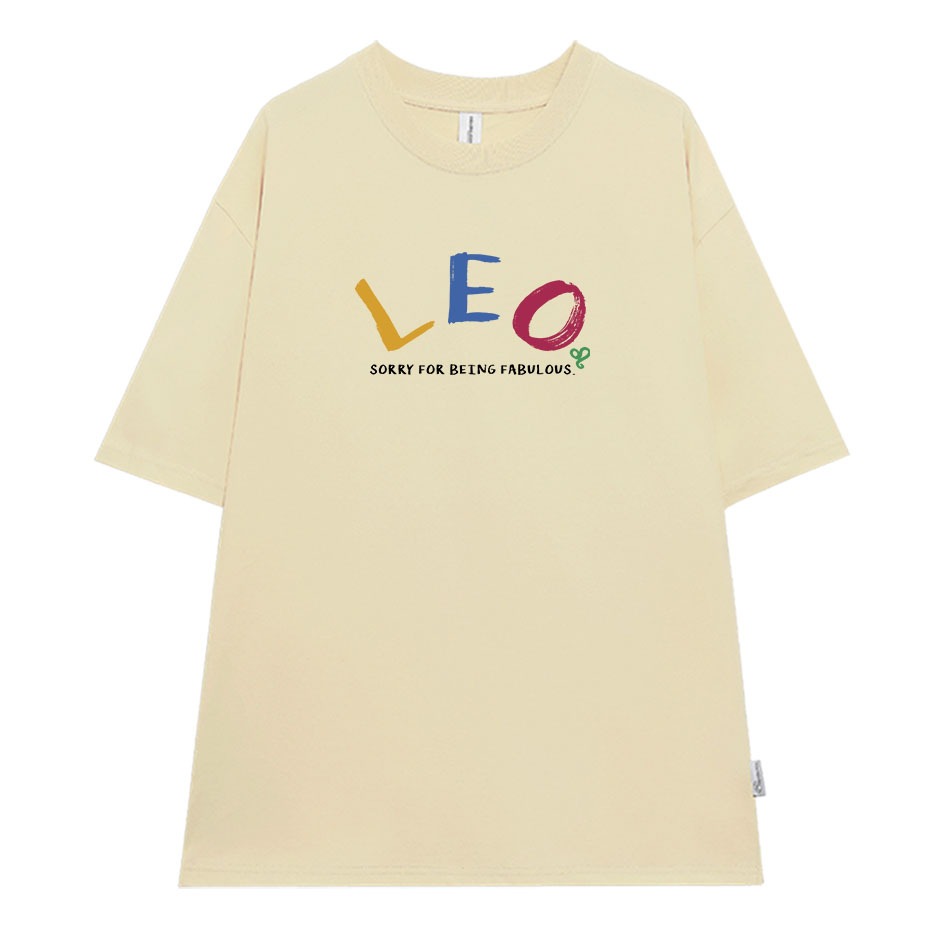 Áo thun nữ form rộng ATD376 cung hoàng đạo Sư Tử LEO Miucho cotton cổ tròn in typography_thumbnail_5