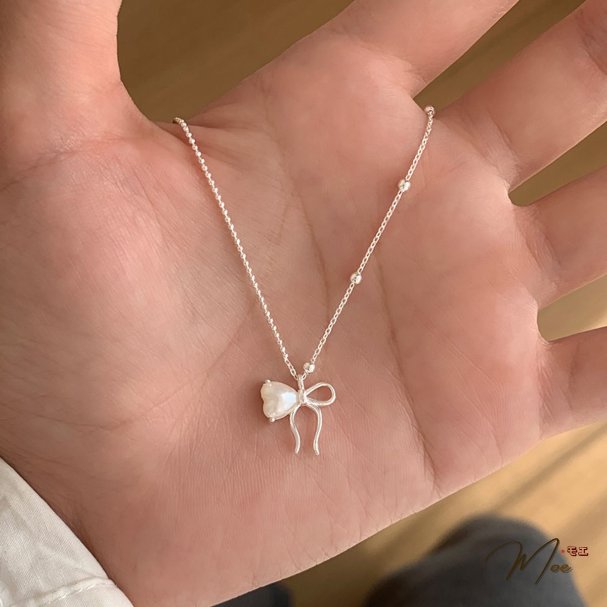 D285 - Dây chuyền nơ ngọc trai điệu đà