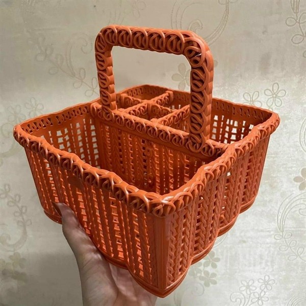 Giỏ nhựa - đựng đồ - xách tay - màu cam