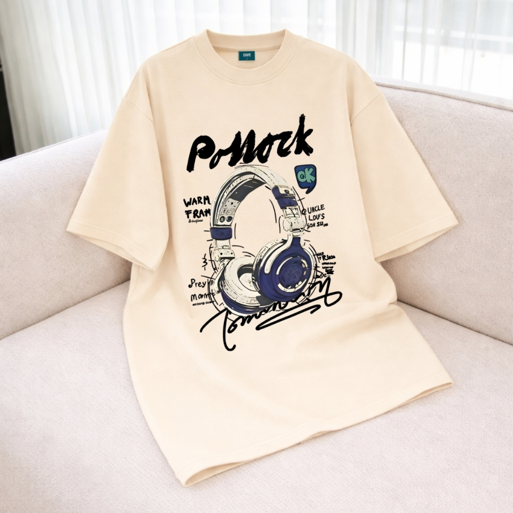 Áo thun unisex UX30-1182 PONOCK hình tai nghe dáng oversized local brand WETEE_thumbnail_1