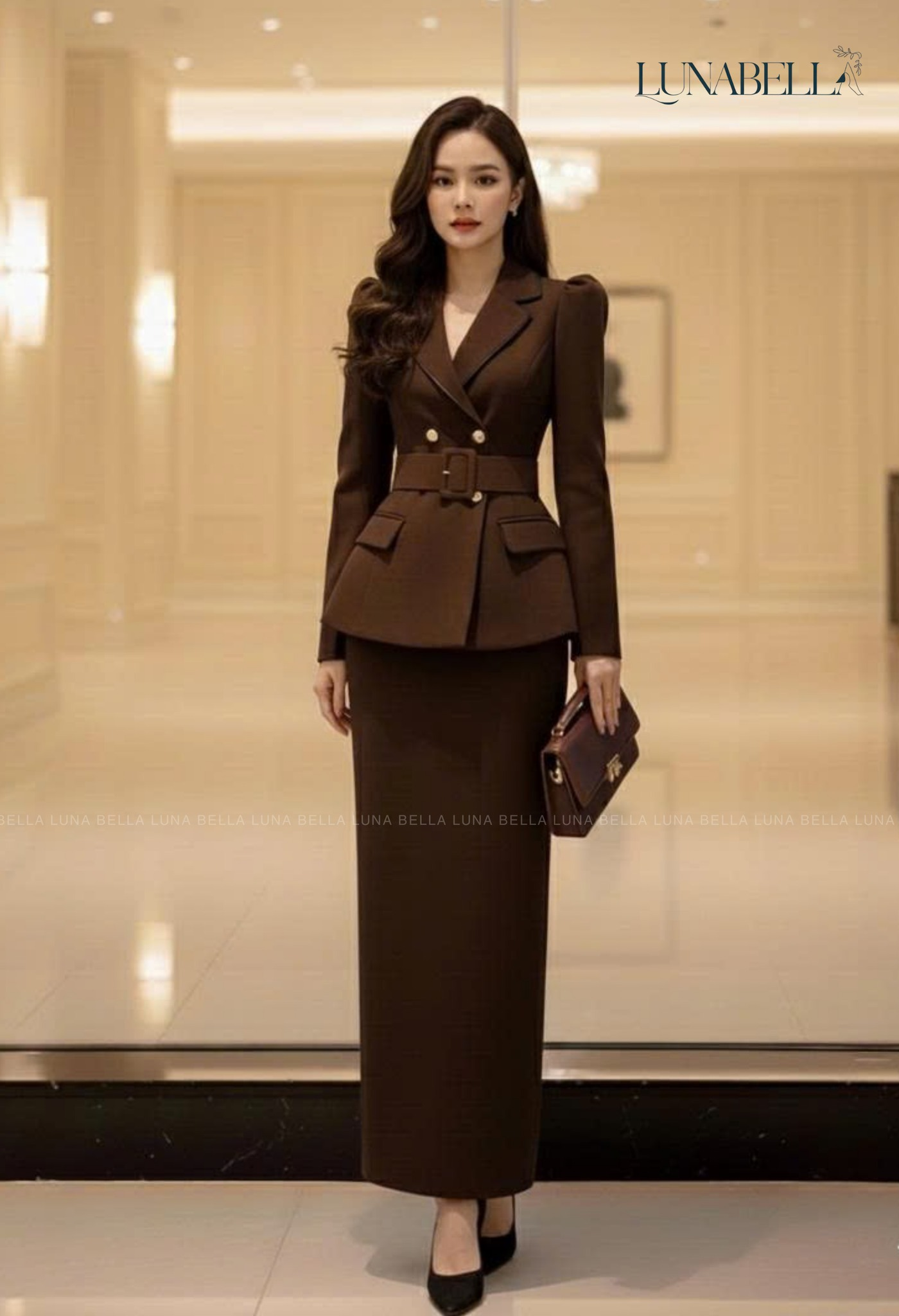 Chân đầm bút chì ELOWYN màu NÂU